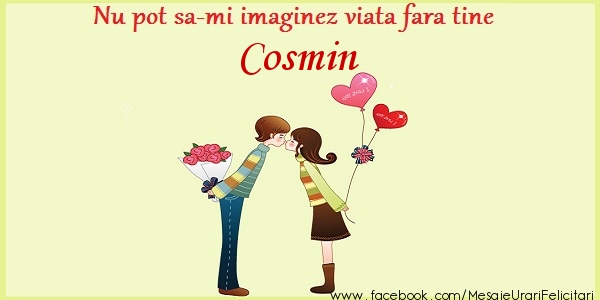 Felicitari de dragoste - Nu pot sa-mi imaginez viata fara tine Cosmin