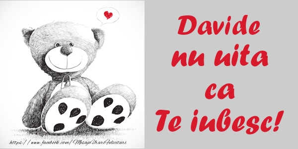Felicitari de dragoste - Ursuleti | Davide nu uita ca Te iubesc!
