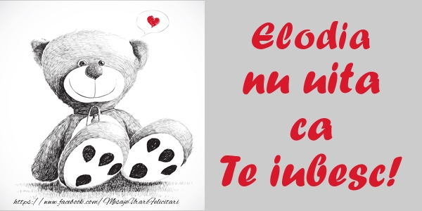 Felicitari de dragoste - Ursuleti | Elodia nu uita ca Te iubesc!
