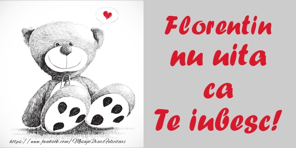 Felicitari de dragoste - Ursuleti | Florentin nu uita ca Te iubesc!