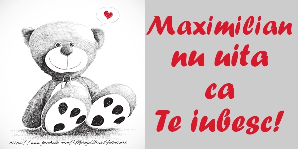 Felicitari de dragoste - Ursuleti | Maximilian nu uita ca Te iubesc!