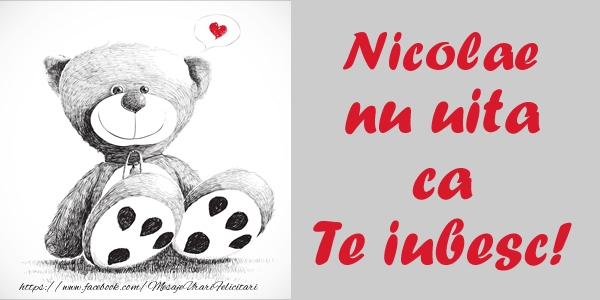 Felicitari de dragoste - Nicolae nu uita ca Te iubesc!