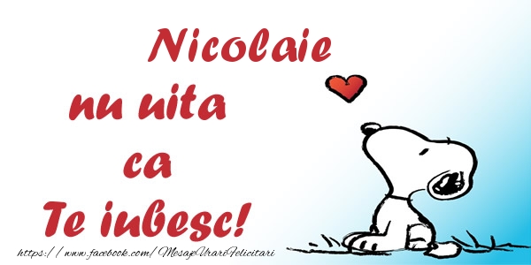 Felicitari de dragoste - Nicolaie nu uita ca Te iubesc!