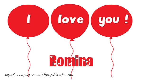 Felicitari de dragoste -  I love you Romina