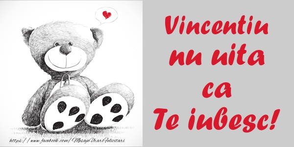 Felicitari de dragoste - Vincentiu nu uita ca Te iubesc!