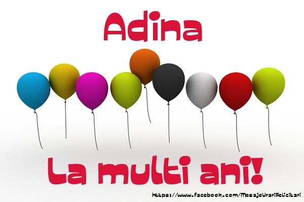 Felicitari de la multi ani - Baloane | Adina La multi ani!