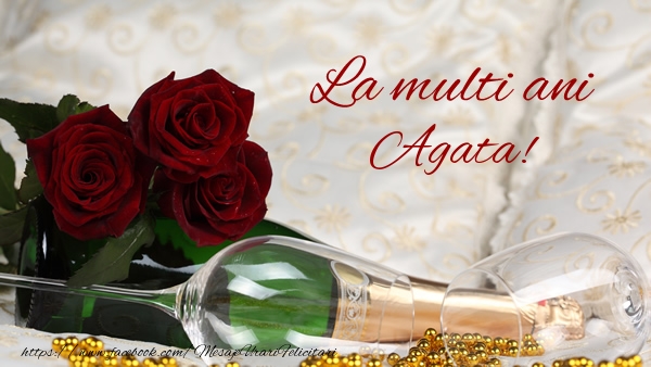 Felicitari de la multi ani - Flori & Sampanie | La multi ani Agata!