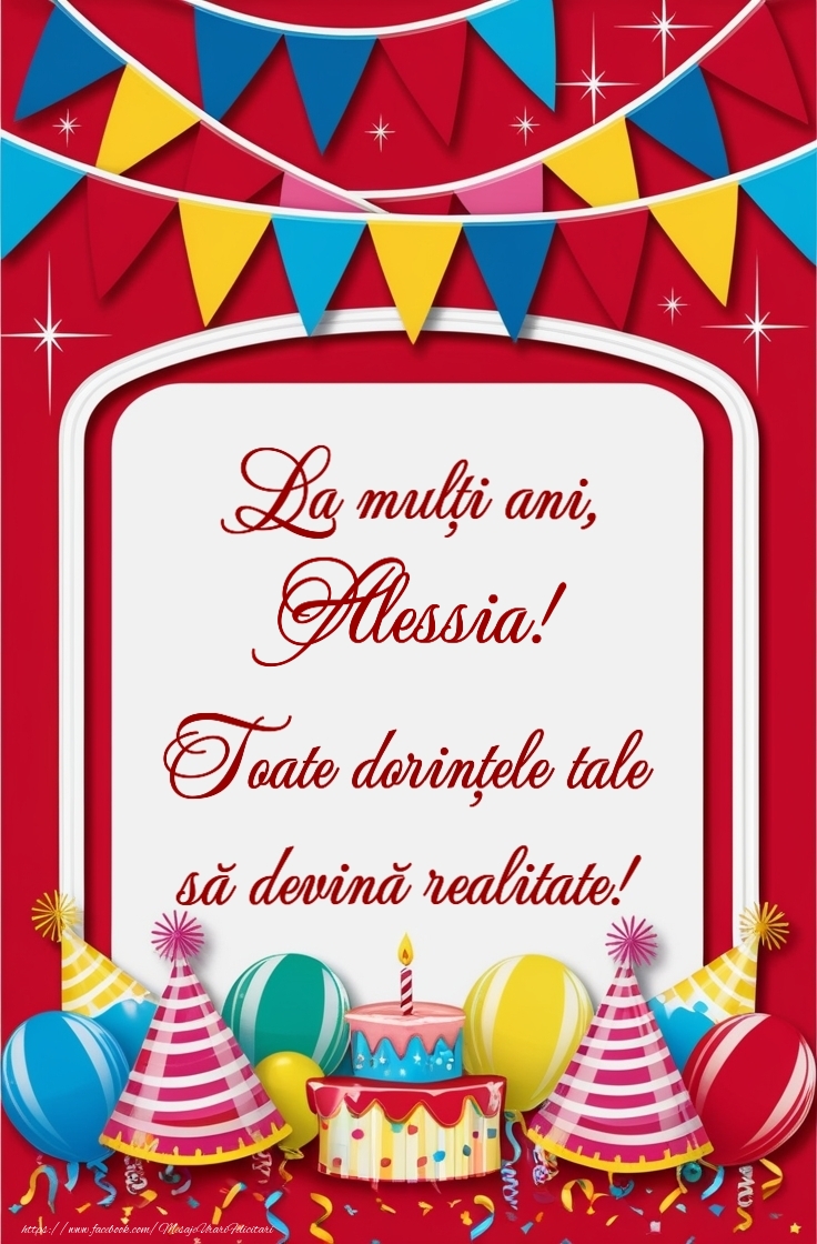 Felicitari de la multi ani -  Tort, baloane la petrecere pentru fete