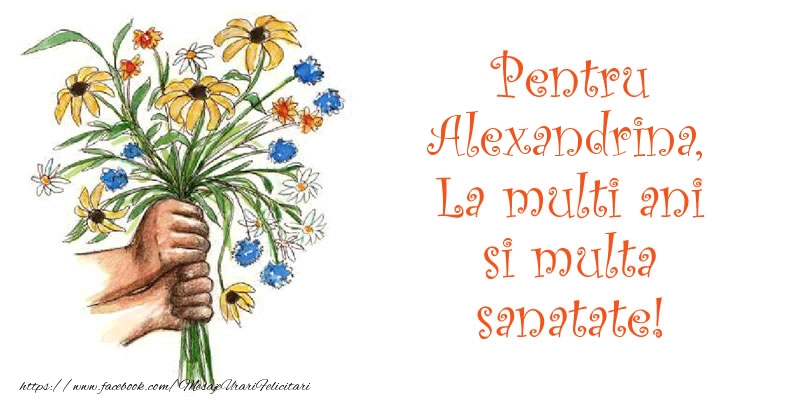Felicitari de la multi ani - Buchete De Flori | Pentru Alexandrina, La multi ani si multa sanatate!