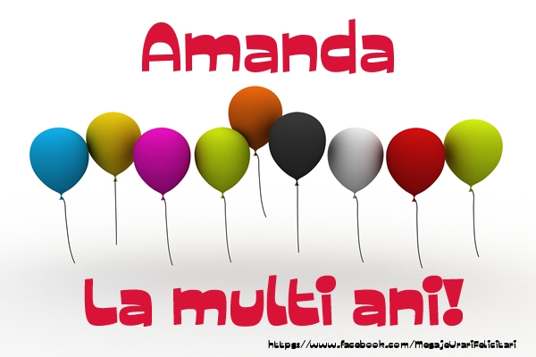 Felicitari de la multi ani - Baloane | Amanda La multi ani!