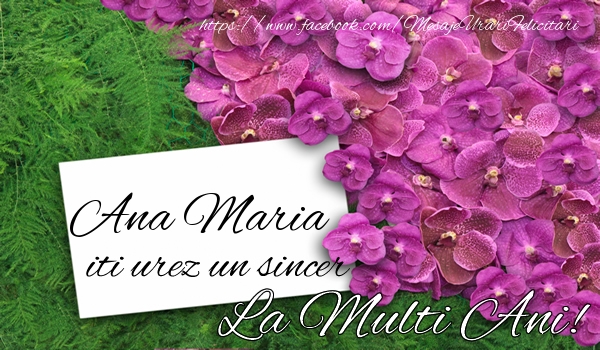 Felicitari de la multi ani - Ana Maria iti urez un sincer La multi Ani!