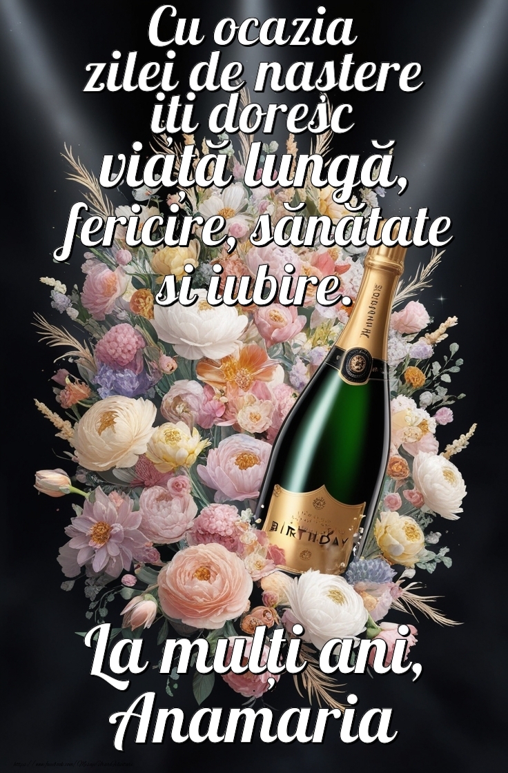 Felicitari de la multi ani - Flori & Sampanie | Personalizează felicitarea cu nume