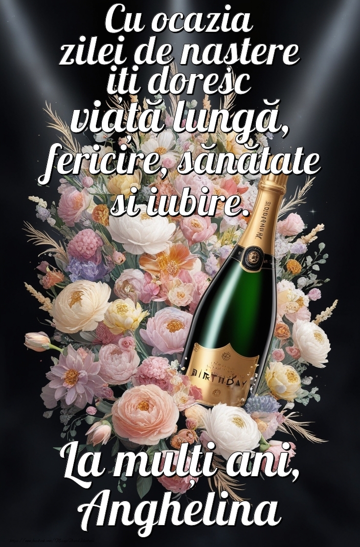 Felicitari de la multi ani - Flori & Sampanie | Personalizează felicitarea cu nume
