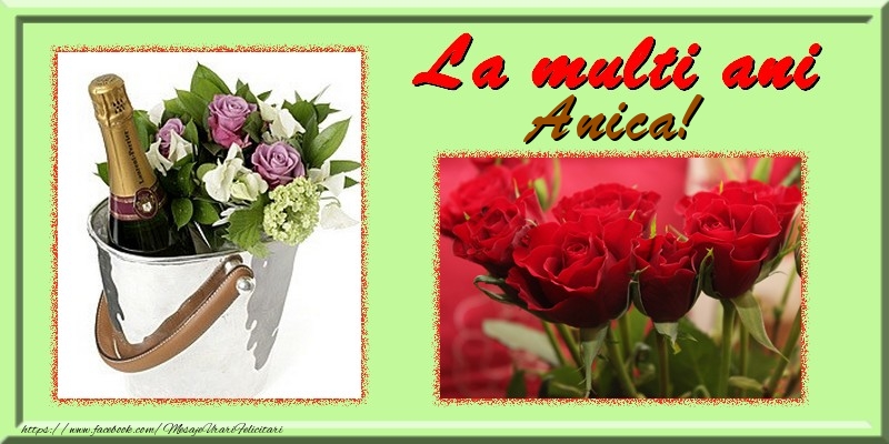 Felicitari de la multi ani - Flori & Trandafiri & 1 Poza & Ramă Foto | La multi ani Anica