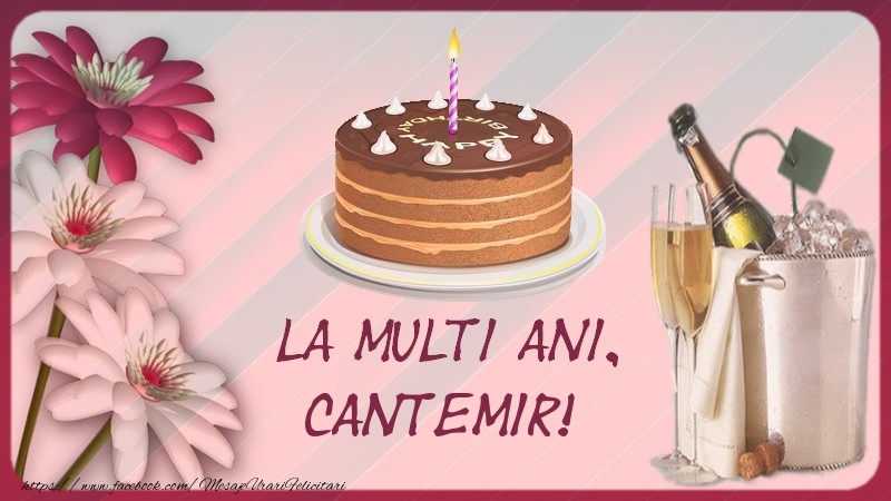 Felicitari de la multi ani - Flori & Sampanie & 1 Poza & Ramă Foto | La multi ani, Cantemir!