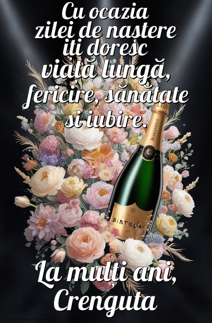 Felicitari de la multi ani - Flori & Sampanie | Personalizează felicitarea cu nume