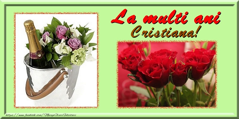 Felicitari de la multi ani - Flori & Trandafiri & 1 Poza & Ramă Foto | La multi ani Cristiana