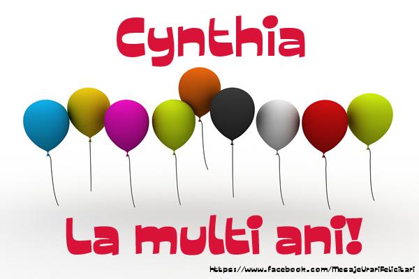 Felicitari de la multi ani - Cynthia La multi ani!