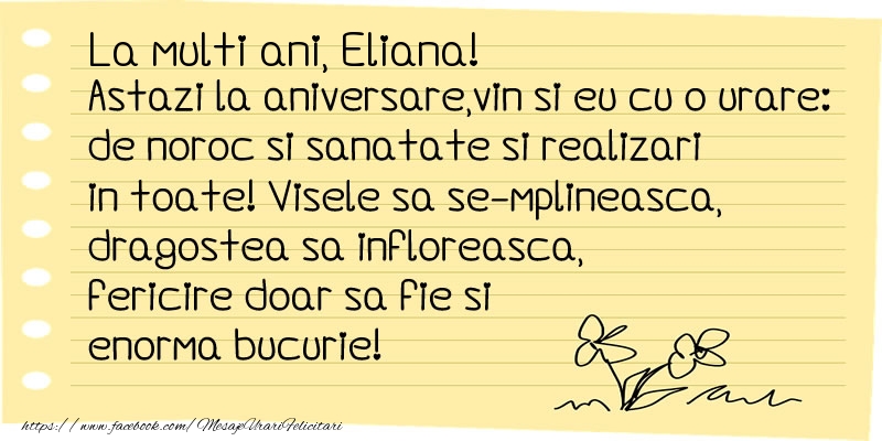 Felicitari de la multi ani - Flori & Mesaje | La multi ani Eliana!