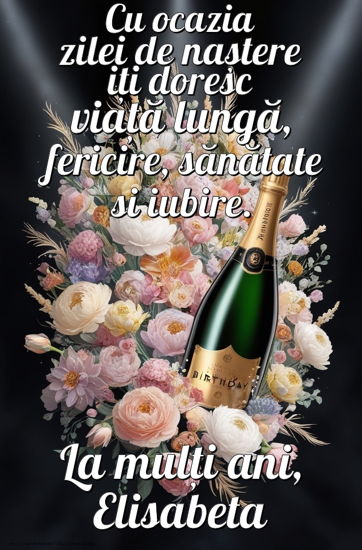 Felicitari de la multi ani - Flori & Sampanie | Personalizează felicitarea cu nume
