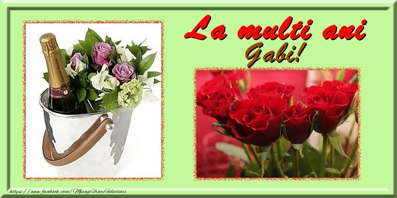 Felicitari de la multi ani - Flori & Trandafiri & 1 Poza & Ramă Foto | La multi ani Gabi