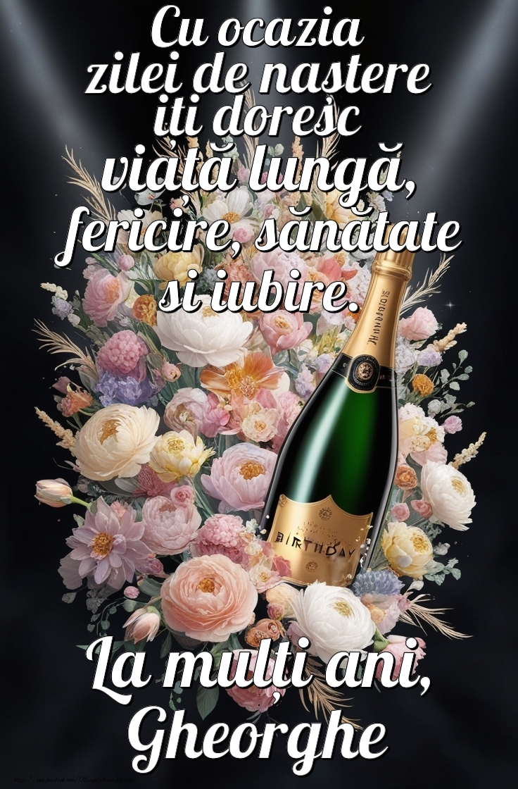 Felicitari de la multi ani - Flori & Sampanie | Personalizează felicitarea cu nume