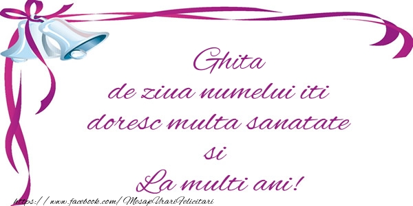 Felicitari de la multi ani - Ghita de ziua numelui iti doresc multa sanatate si La multi ani!