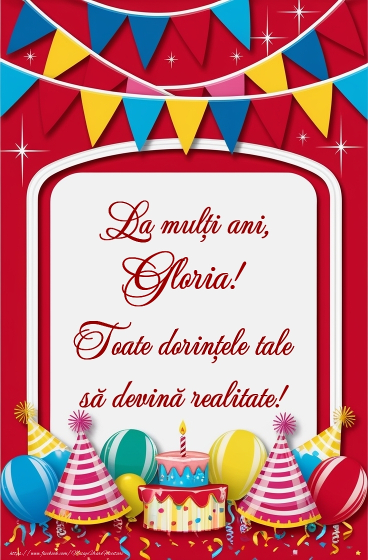 Felicitari de la multi ani -  Tort, baloane la petrecere pentru fete