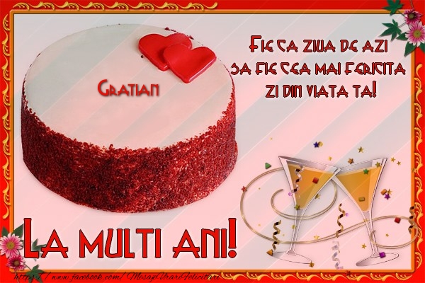 Felicitari de la multi ani - La multi ani, Gratian! Fie ca ziua de azi sa fie cea mai fericita  zi din viata ta!