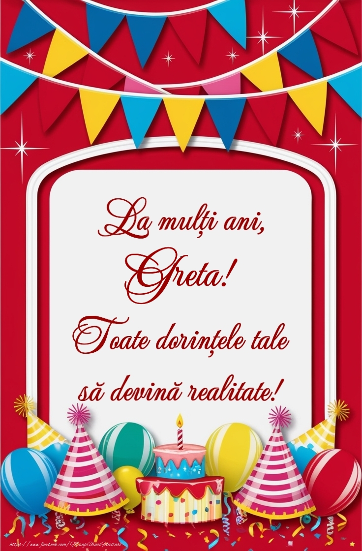 Felicitari de la multi ani -  Tort, baloane la petrecere pentru fete