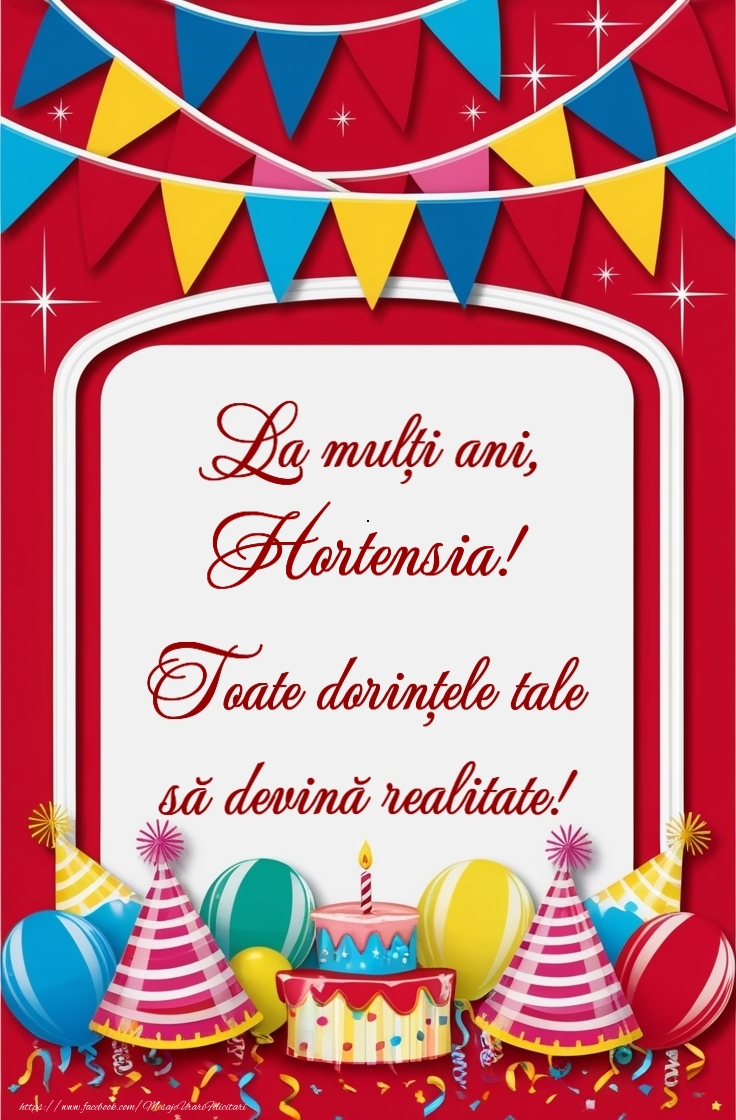 Felicitari de la multi ani -  Tort, baloane la petrecere pentru fete