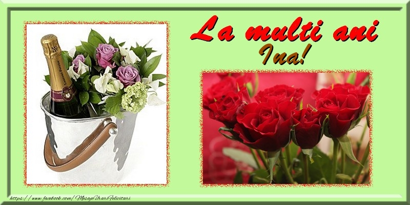 Felicitari de la multi ani - Flori & Trandafiri & 1 Poza & Ramă Foto | La multi ani Ina
