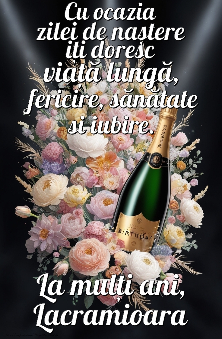 Felicitari de la multi ani - Flori & Sampanie | Personalizează felicitarea cu nume