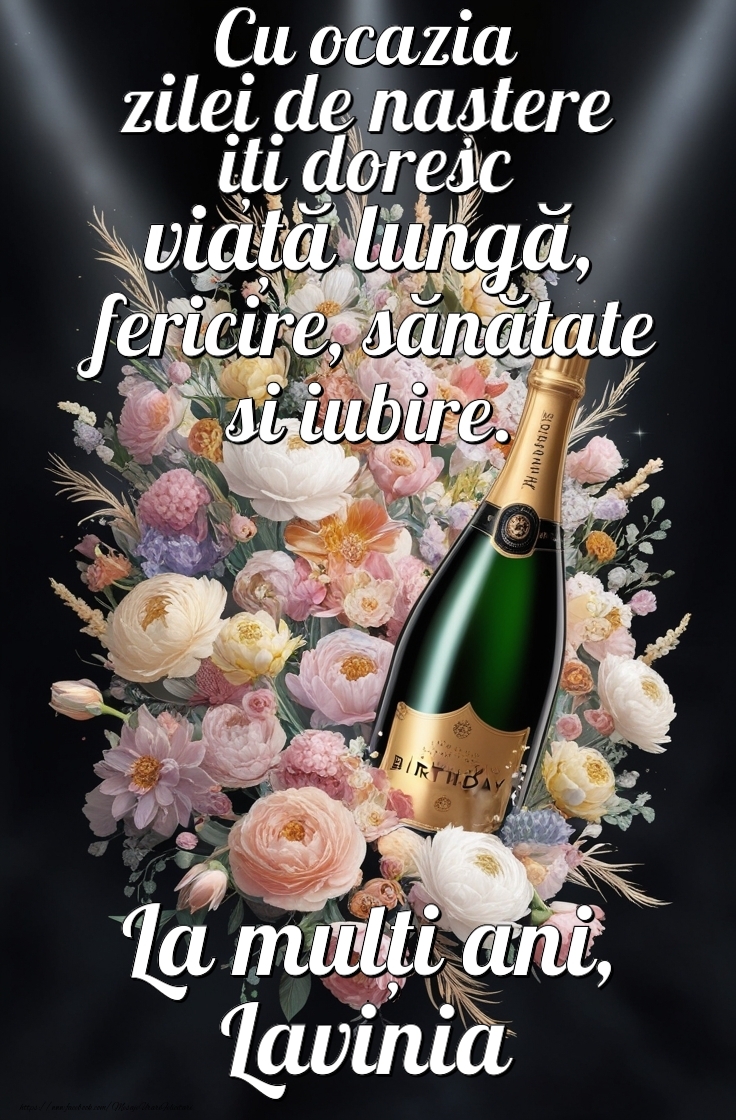 Felicitari de la multi ani - Flori & Sampanie | Personalizează felicitarea cu nume