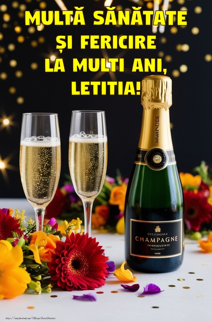 Felicitari de la multi ani - Sampanie | Felicitare personalizata cu nume sarbatorit