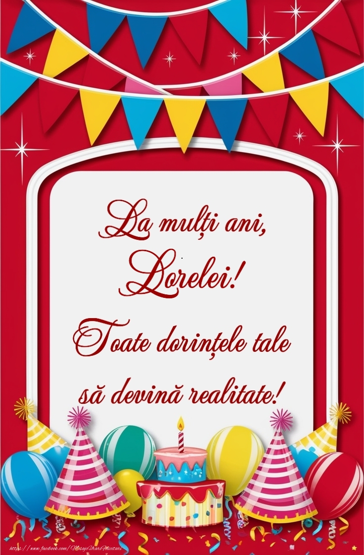 Felicitari de la multi ani -  Tort, baloane la petrecere pentru fete
