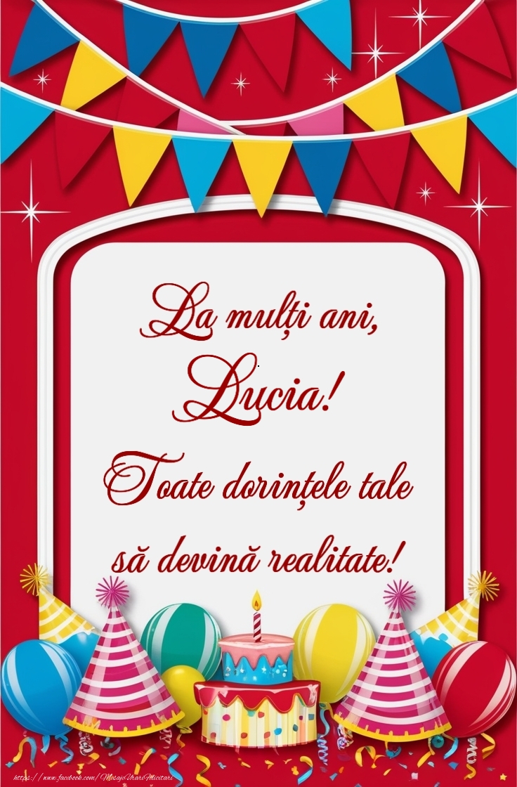 Felicitari de la multi ani -  Tort, baloane la petrecere pentru fete