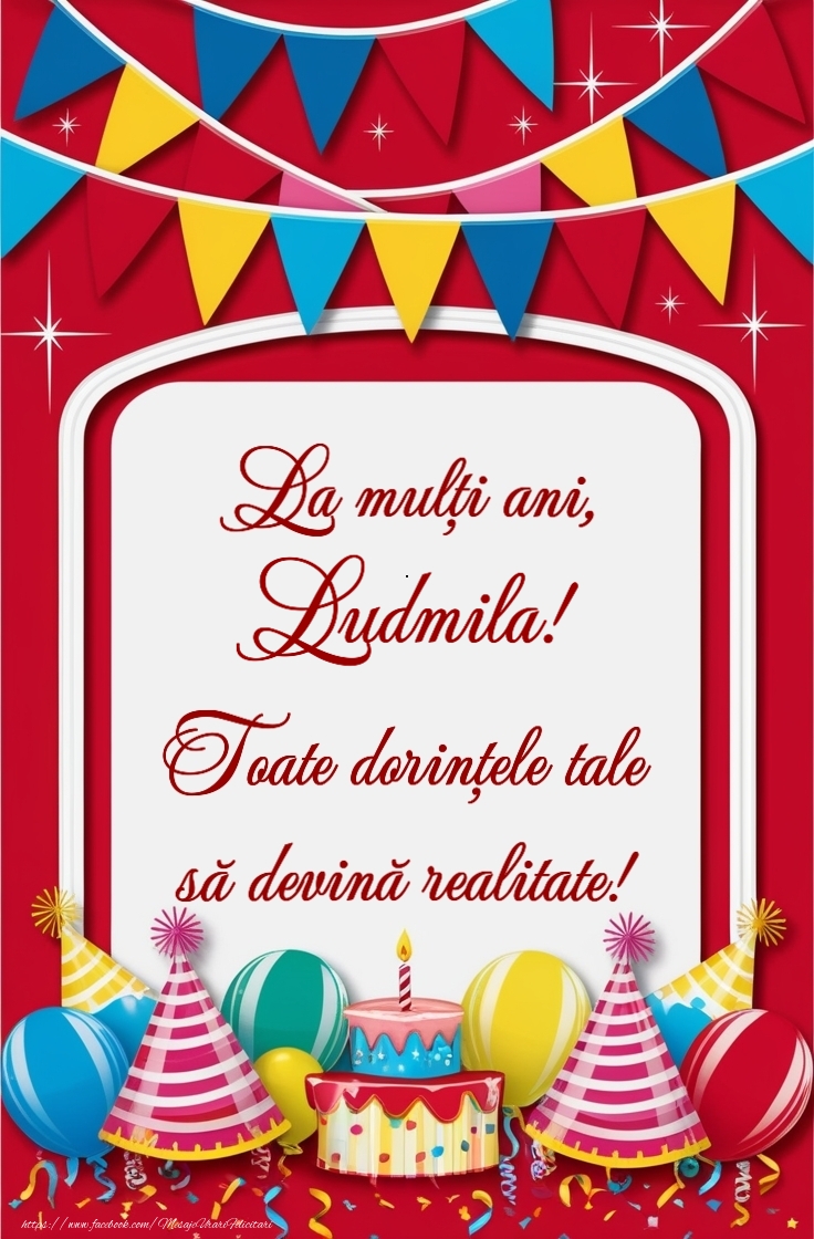 Felicitari de la multi ani -  Tort, baloane la petrecere pentru fete