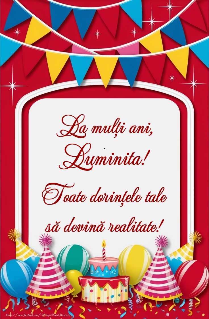 Felicitari de la multi ani -  Tort, baloane la petrecere pentru fete