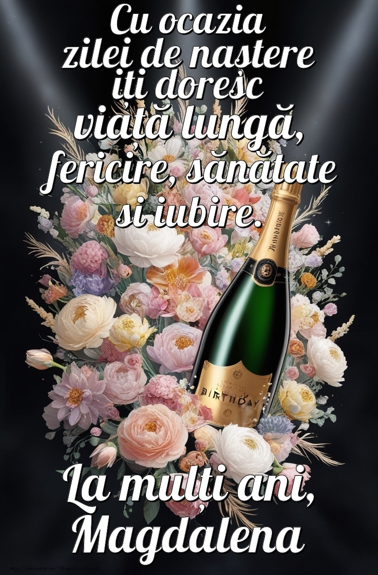 Felicitari de la multi ani - Flori & Sampanie | Personalizează felicitarea cu nume