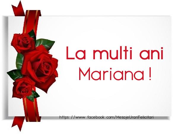 Felicitari de la multi ani - Trandafiri | La multi ani Mariana