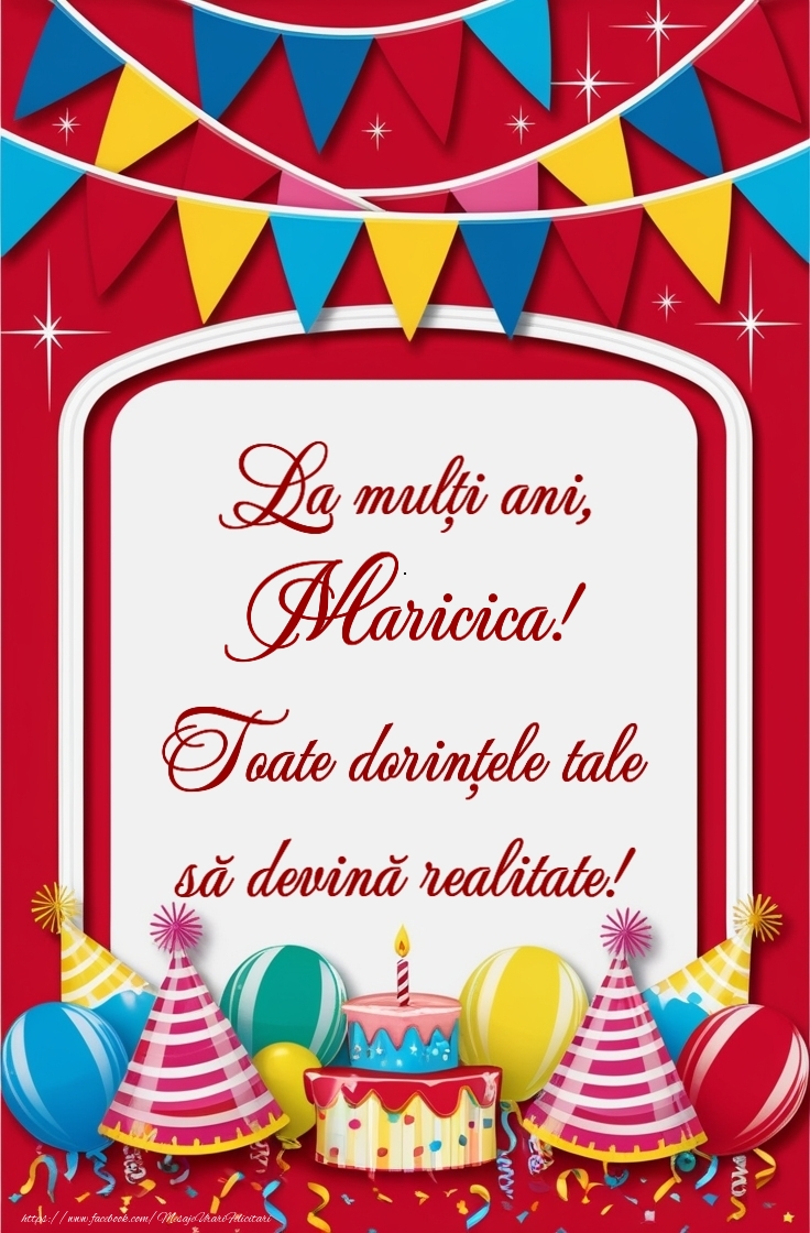 Felicitari de la multi ani -  Tort, baloane la petrecere pentru fete