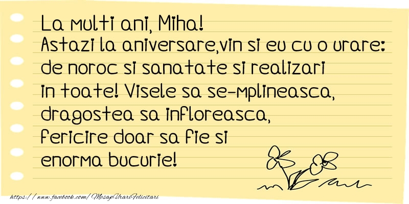 Felicitari de la multi ani - Flori & Mesaje | La multi ani Miha!