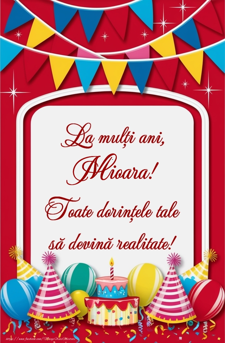 Felicitari de la multi ani -  Tort, baloane la petrecere pentru fete