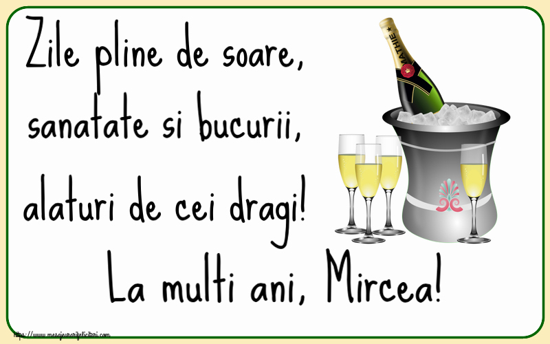 Felicitari de la multi ani - Zile pline de soare, sanatate si bucurii, alaturi de cei dragi! La multi ani, Mircea!