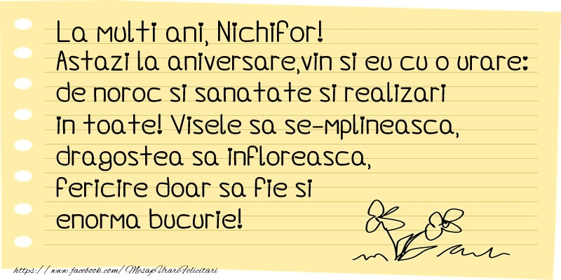 Felicitari de la multi ani - Flori & Mesaje | La multi ani Nichifor!