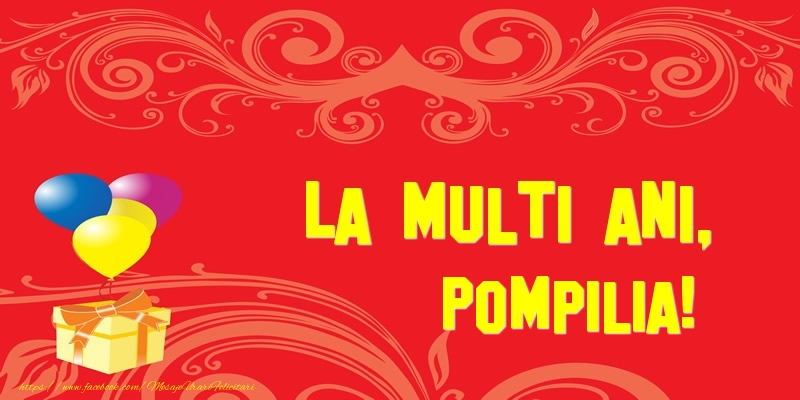 Felicitari de la multi ani - Baloane & Cadou | La multi ani, Pompilia!