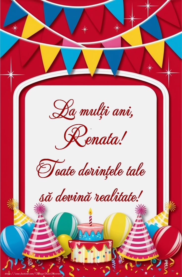 Felicitari de la multi ani -  Tort, baloane la petrecere pentru fete