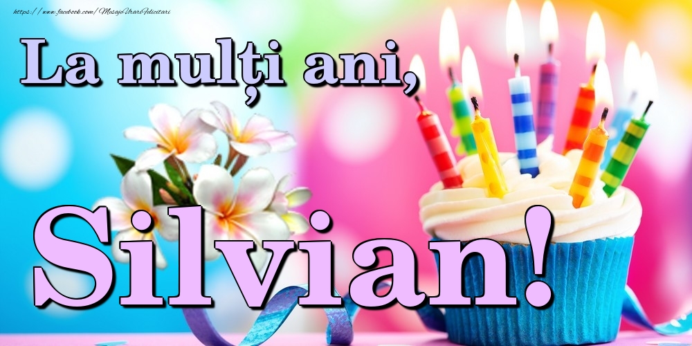 Felicitari de la multi ani - Flori & Tort | La mulți ani, Silvian!