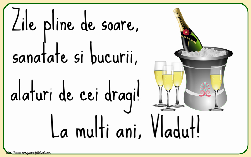 Felicitari de la multi ani - Zile pline de soare, sanatate si bucurii, alaturi de cei dragi! La multi ani, Vladut!